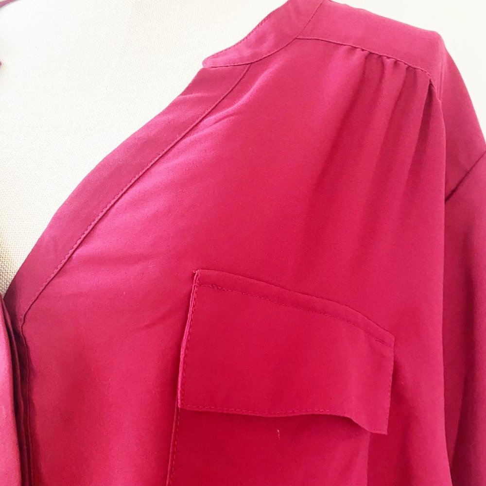 Torrid Burgundy Button Down Shirt - Picture 3 of 8